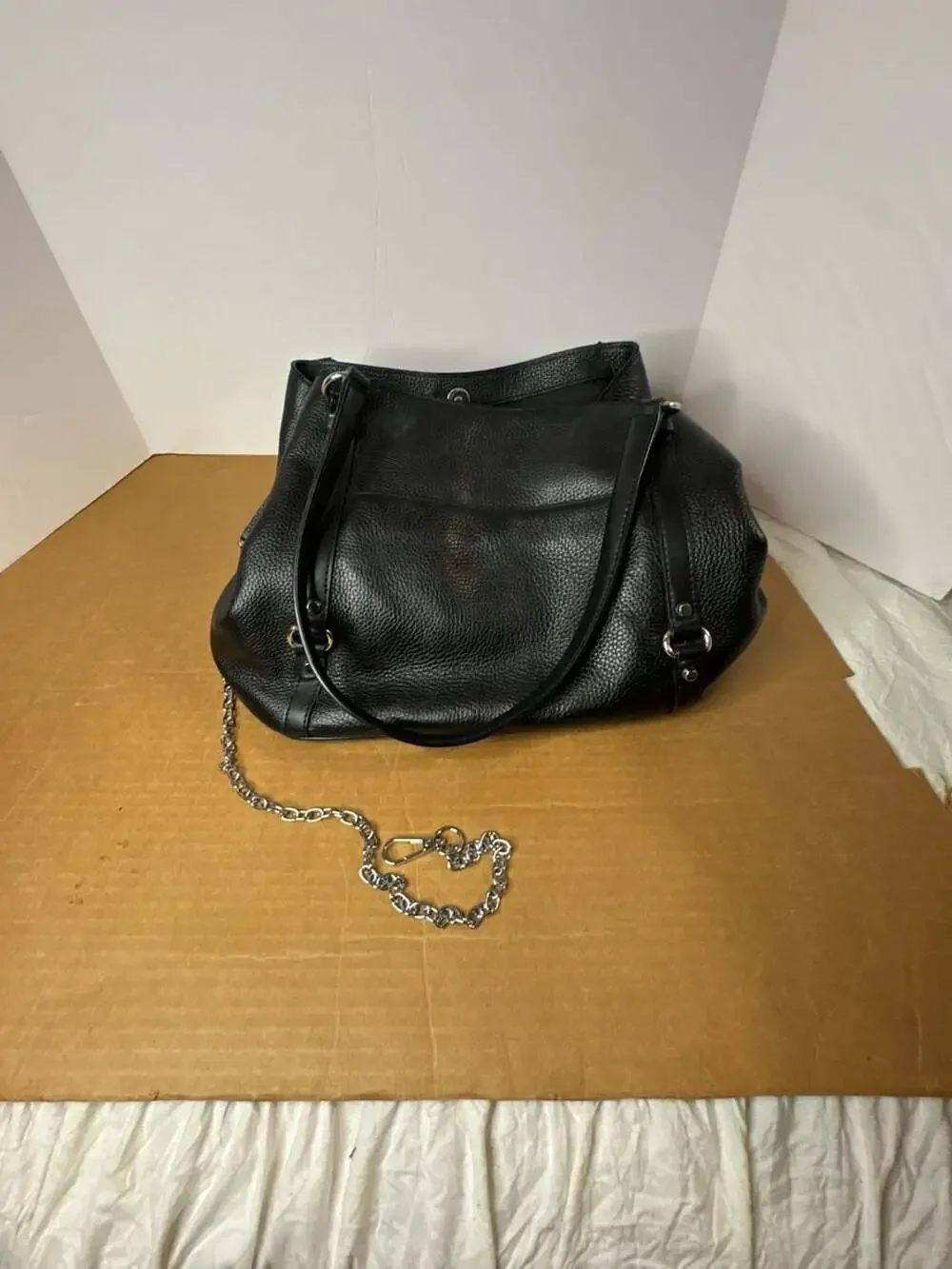 Michael Kors Carrie Large Pebble Leather Shoulder Tote Bag
